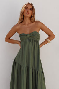 VITTORIA STRAPLESS MAXI DRESS - FERN