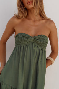 VITTORIA STRAPLESS MAXI DRESS - FERN
