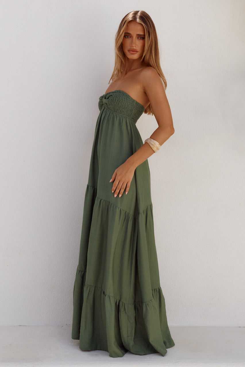 VITTORIA STRAPLESS MAXI DRESS - FERN
