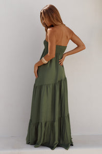 VITTORIA STRAPLESS MAXI DRESS - FERN