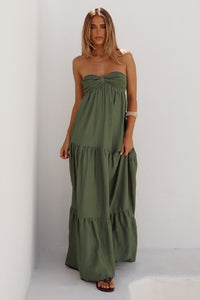 VITTORIA STRAPLESS MAXI DRESS - FERN
