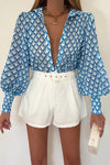 FLEETWOOD BLOUSE - BLUE GEO