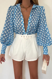 FLEETWOOD BLOUSE - BLUE GEO