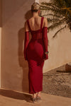 LAMOURA MIDI DRESS  - WINE
