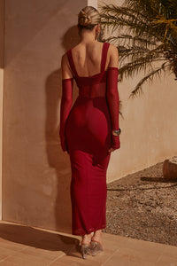 LAMOURA MIDI DRESS  - WINE