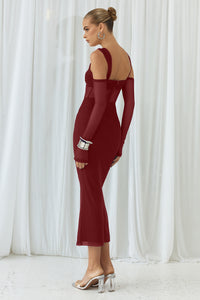 LAMOURA MIDI DRESS  - WINE