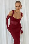 LAMOURA MIDI DRESS  - WINE
