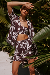ACADIA SHORT SLEEVE SHIRT - CHOCOLATE BOTANICA