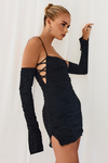 TANZA MINI DRESS - BLACK