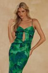 MARLINI MAXI DRESS - GREEN FLORAL