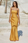 MELROSE STRAPLESS DRESS - ORANGE