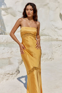 MELROSE STRAPLESS DRESS - ORANGE