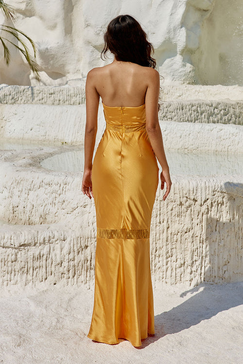 MELROSE STRAPLESS DRESS - ORANGE