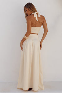 WILLOW SWEETHEART HALTER TOP - BUTTER