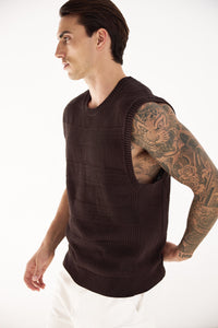 XANTI KNIT TANK - CHOCOLATE