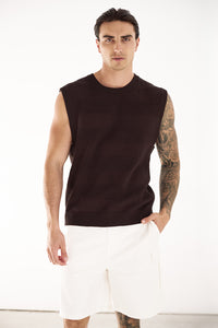 XANTI KNIT TANK - CHOCOLATE