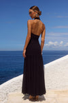 YAZMIN HALTER MAXI DRESS - BLACK
