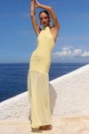 YAZMIN HALTER MAXI DRESS - BUTTER