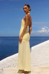 YAZMIN HALTER MAXI DRESS - BUTTER