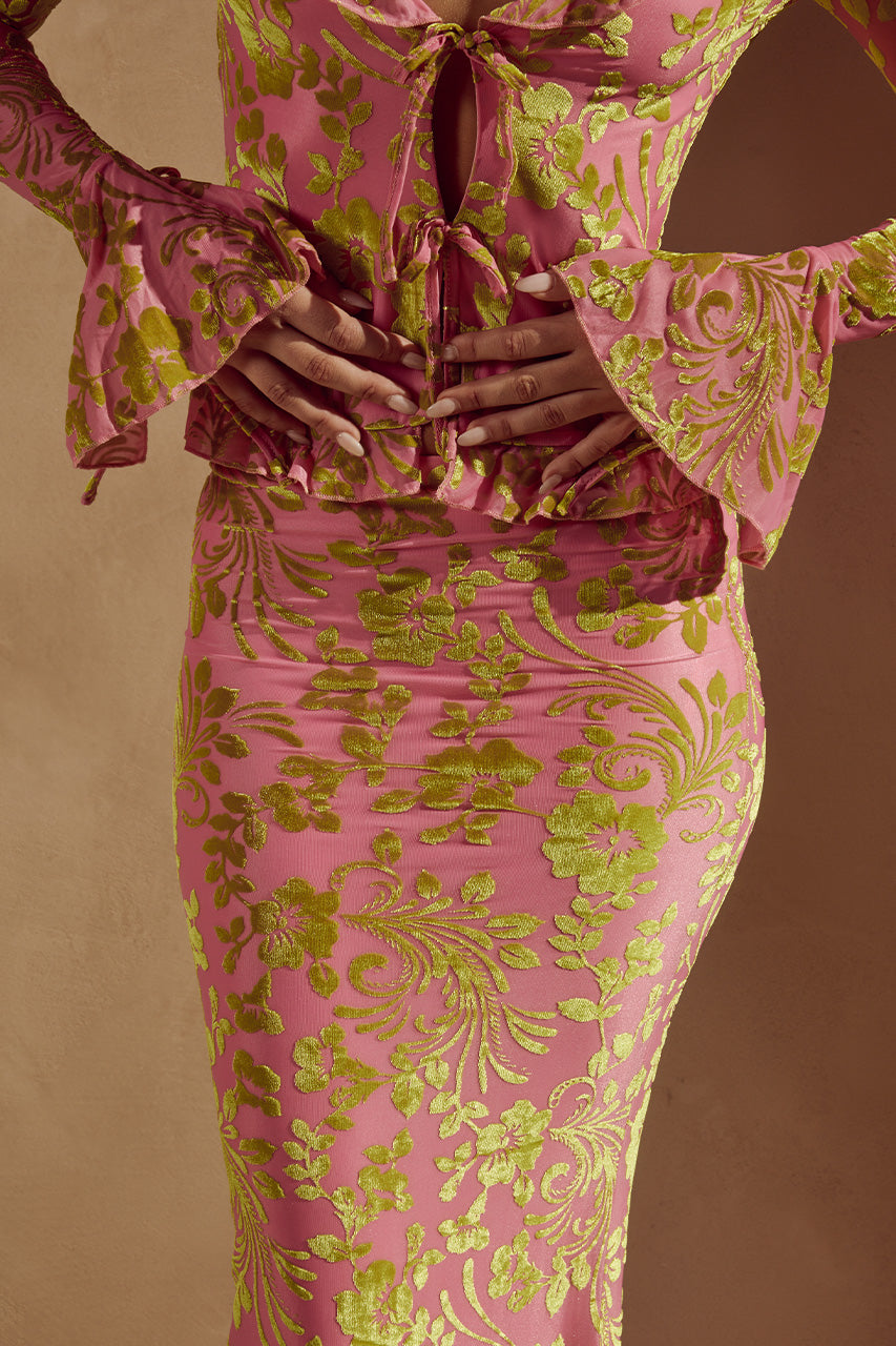 ZAIDA MAXI SKIRT - PINK