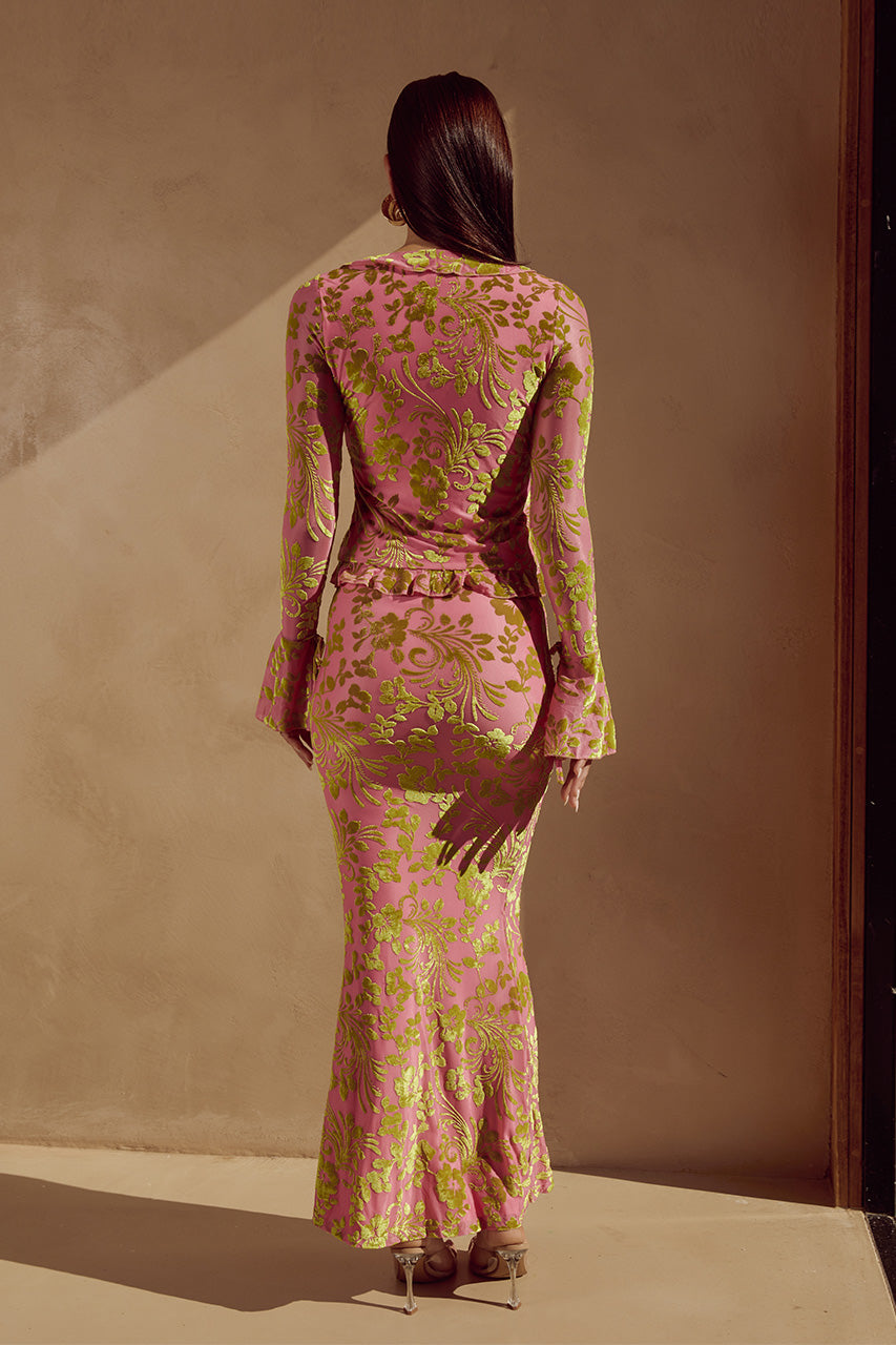 ZAIDA MAXI SKIRT - PINK