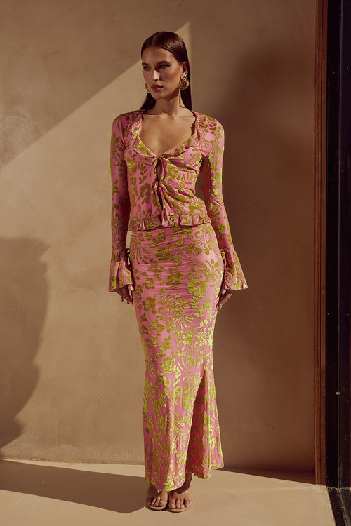 ZAIDA MAXI SKIRT - PINK