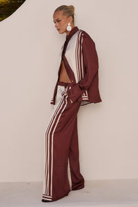 ZARA TAILORED PANT - WINE STRIPE