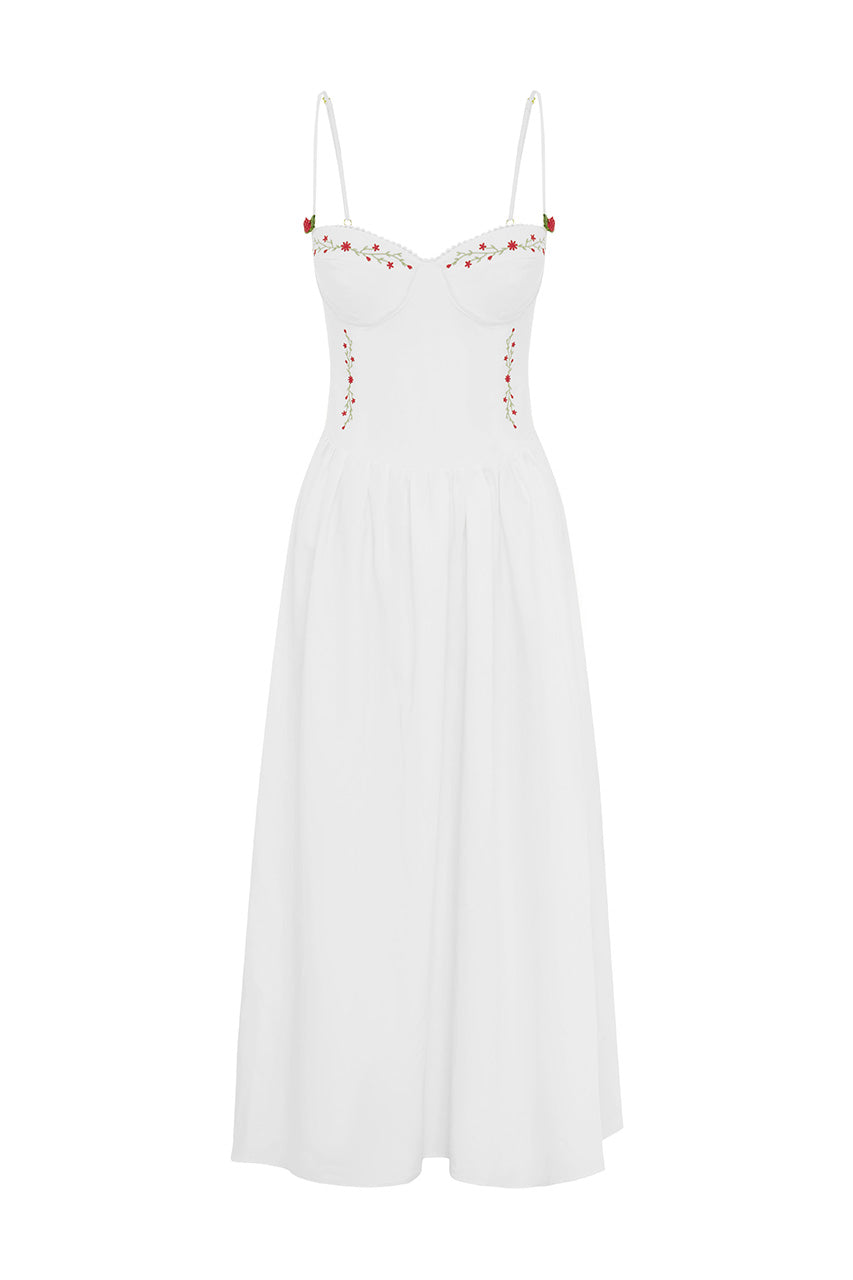 ZARITA MIDI DRESS - WHITE