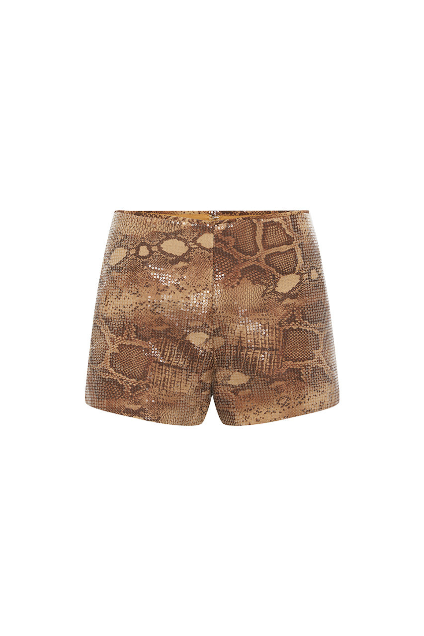 ZAVIER MINI SHORTS - TAN VIPER