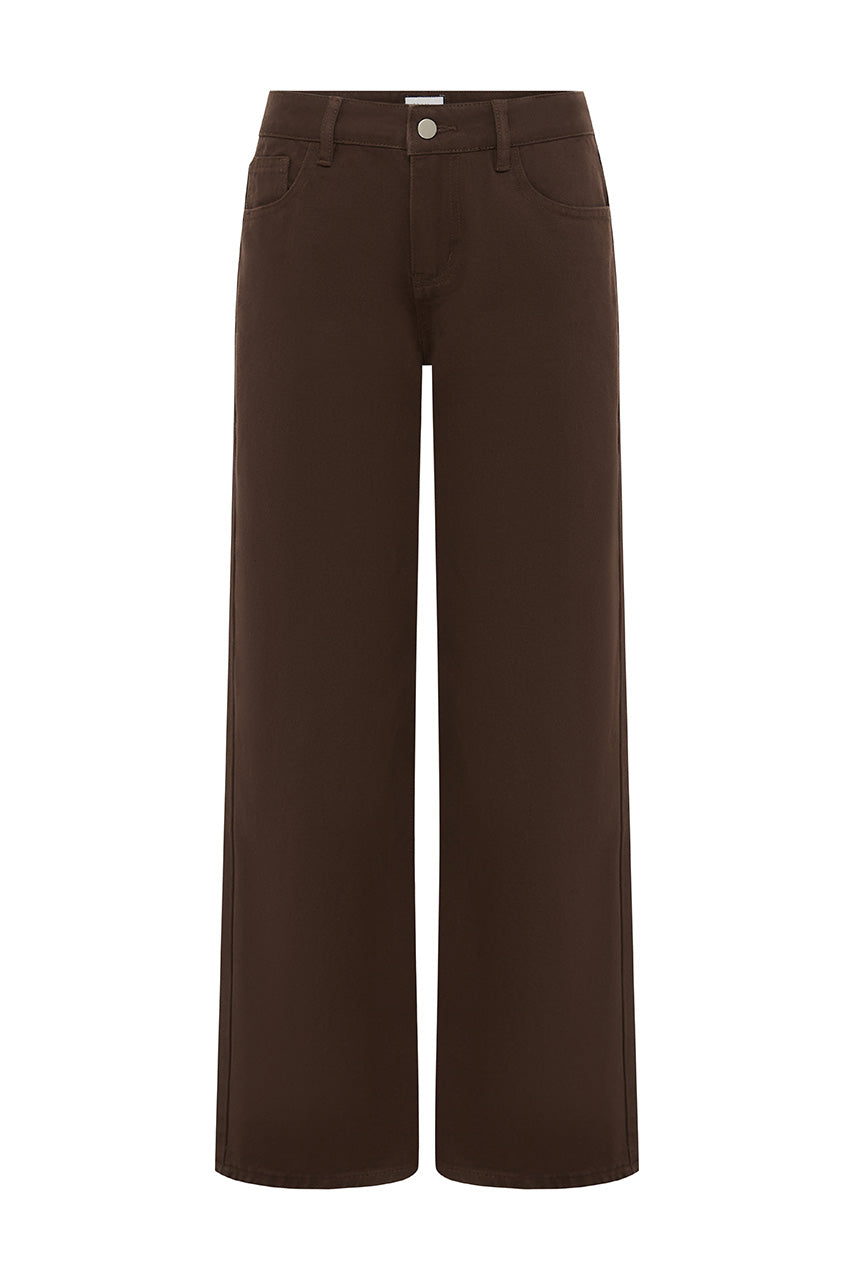 ZAVI STRAIGHT LEG JEANS - CHOCOLATE