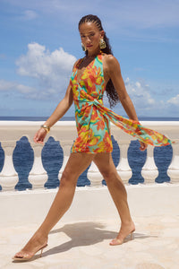 ZIA MINI DRESS - DIAZ AQUA