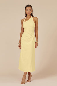SAPHIRA LONG MIDI DRESS - LEMON