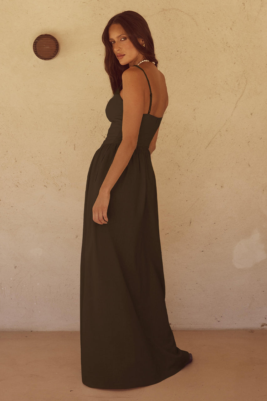 ZEPHY MAXI DRESS - CHOCOLATE