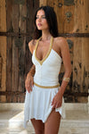 SHAE RUCHED MINI DRESS - WHITE