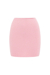 THE KNIT MINI SKIRT - PINK