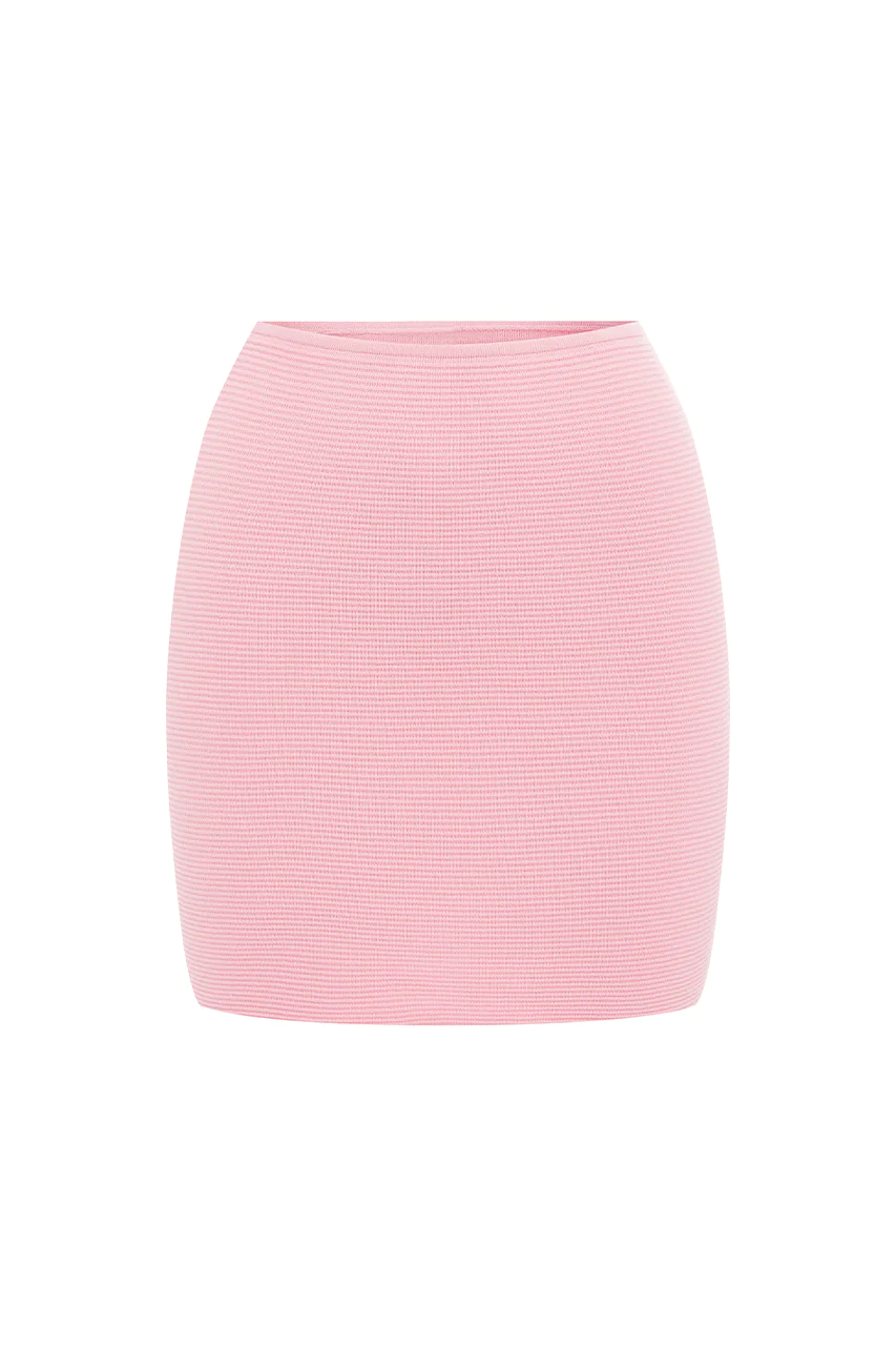 THE KNIT MINI SKIRT - PINK
