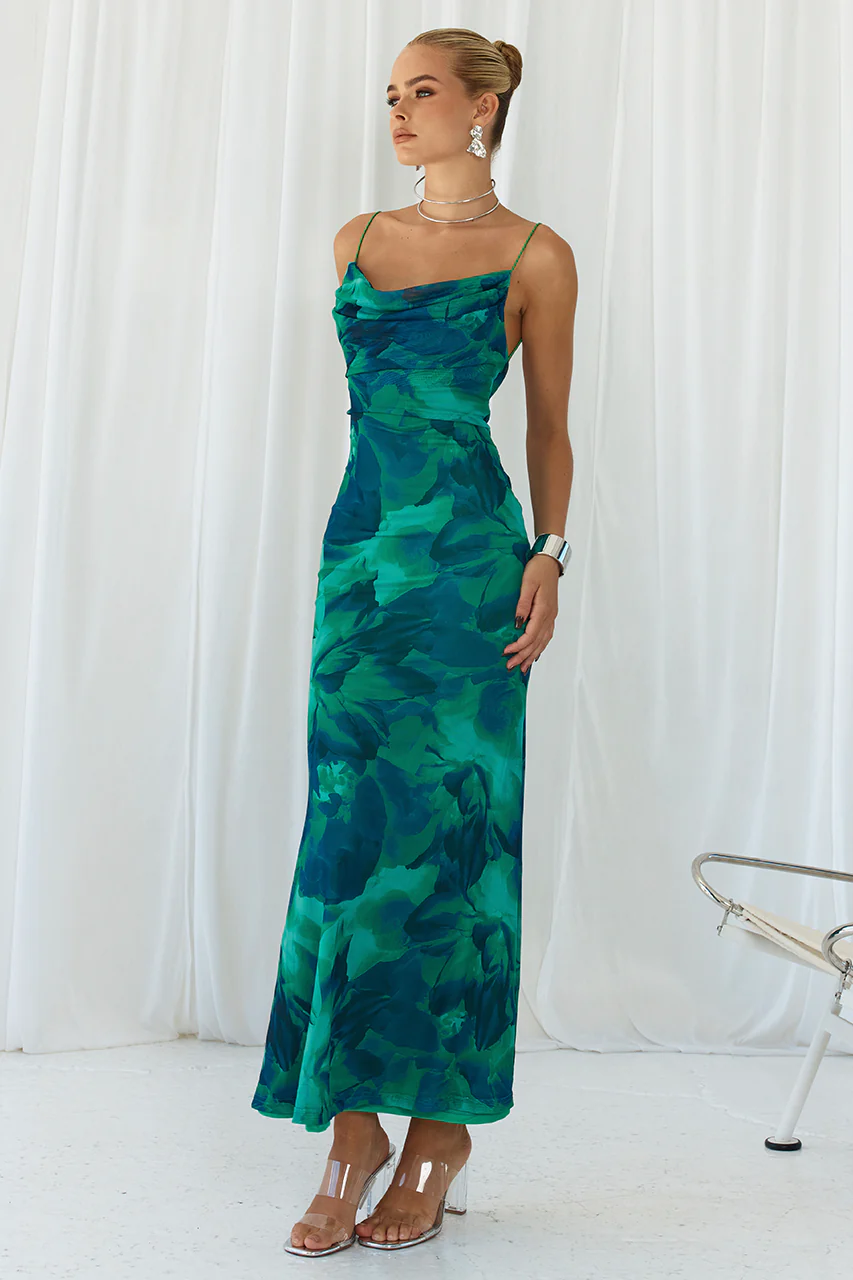 Kapri Slip Dress - Green Floral