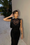 ANIA MIDI DRESS - BLACK