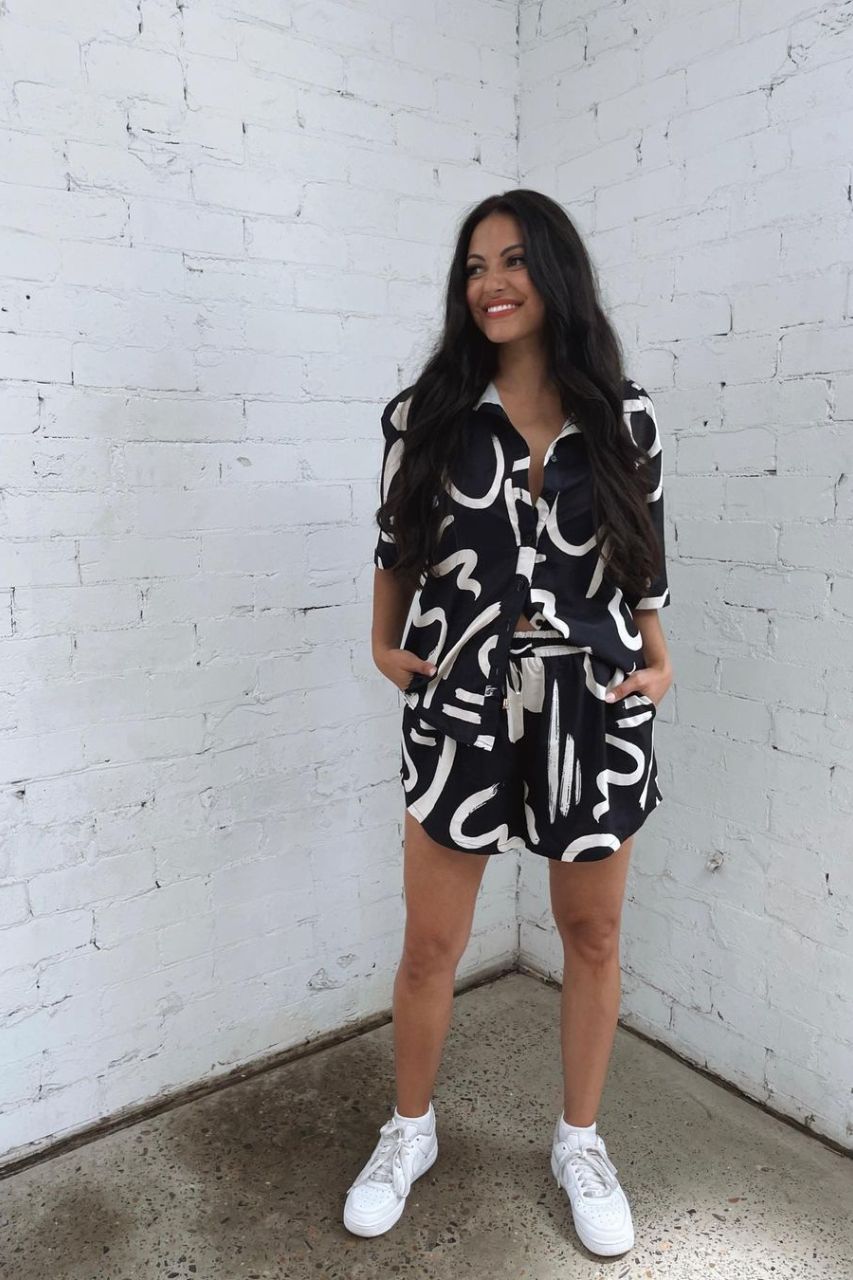 YORK COTTON SHORT - BLACK/SAND