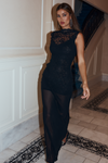 ANIA MIDI DRESS - BLACK