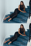 ANIA MIDI DRESS - BLACK
