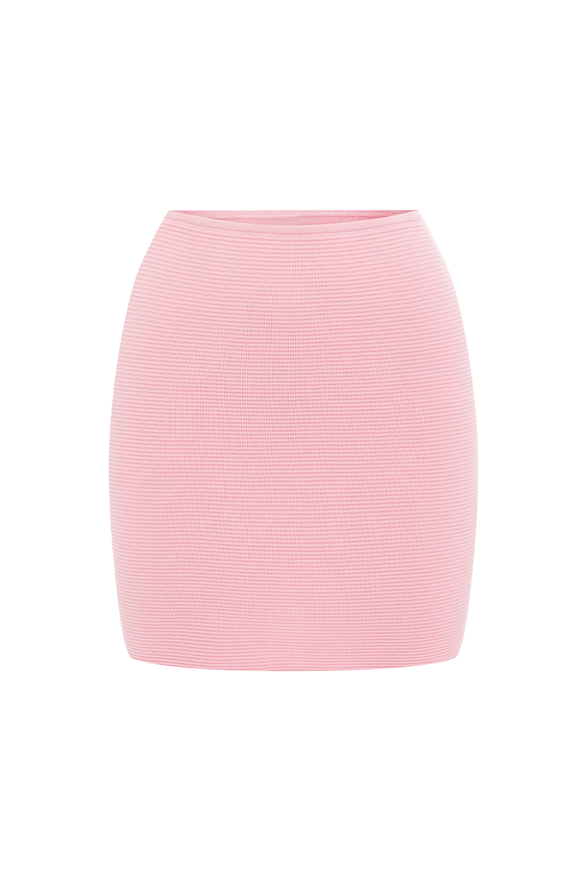 THE KNIT MINI SKIRT - PINK