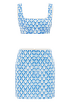 CARLA CROP - SKY GEO PRINT
