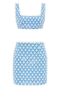 CARLA CROP - SKY GEO PRINT