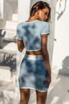 Cedric Crop Top - Periwinkle/White