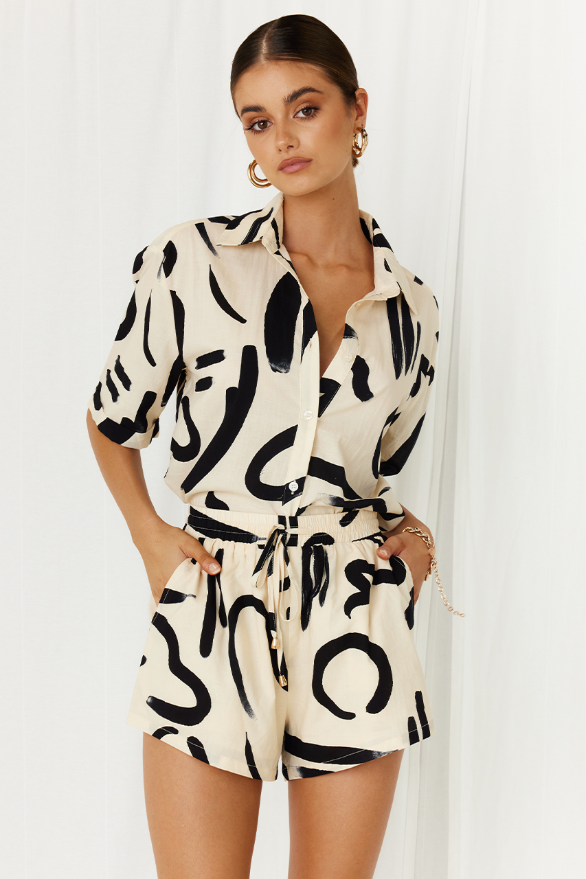 YORK COTTON SHORT - SAND/BLACK