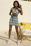 Zorya Cropped Top - Blue/Lime Stripe